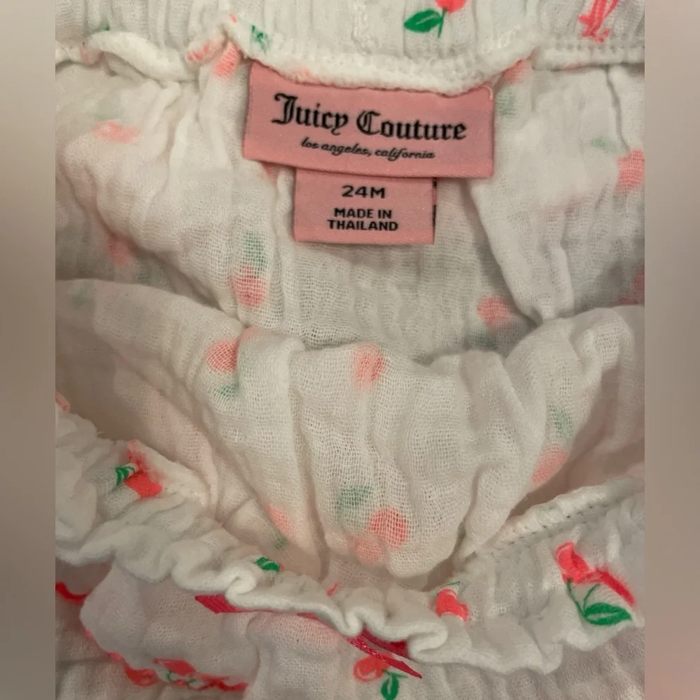 Juicy Couture Ruffle Trim Cherry Matching Set Girls Size 24M